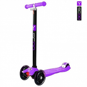 Самокат Y-Scoo maxi A-20 Shine со светящимися колесами, фиолетовый (Y-Scoo, 4894rt)